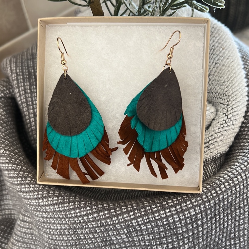 Leather Layered Earrings
